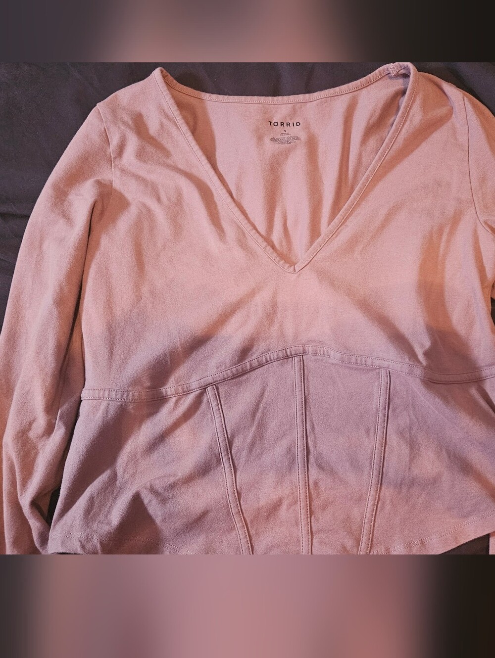 torrid Mauve V-Neck Peplum Top